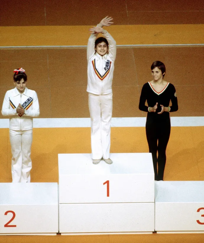 Nadia Comăneci történelmet írt a tízpontos gyakorlattal, de Egervári Márta is kihozta magából a maximumot – Fotó: Canadian Olympic Committee