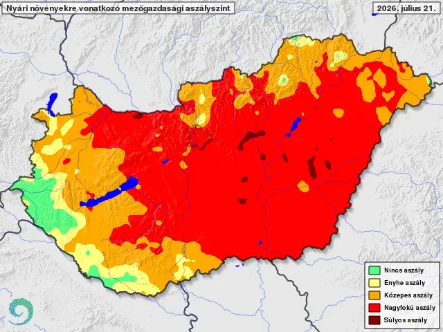 Aszályhelyzet július 21-én – Fotó: HungaroMet