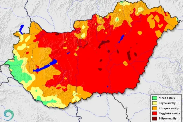 Az ország 89 százaléka közepesen vagy súlyosan aszályos