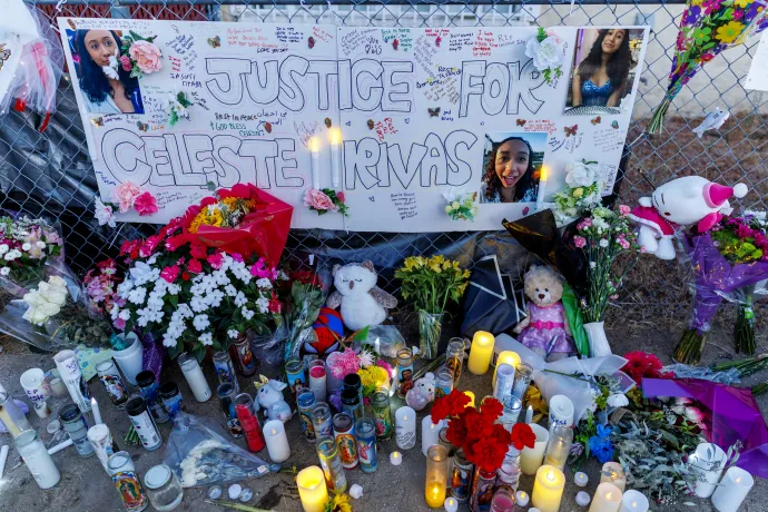 Celeste Rivas Hernandez emlékhelye a kaliforniai Lake Elsinore-ban, 2025 szeptemberében – Fotó: Gina Ferazzi / Los Angeles Times / Getty Images