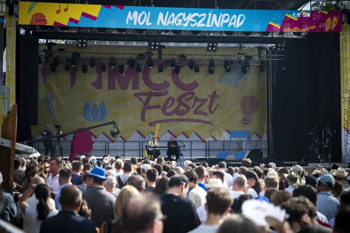 Orbán Viktor Esztergomban, a Mathias Corvinus Collegium által szervezett MCC Feszten tartott beszélgetésen, 2025. augusztus 2-án – Fotó: Benko Vivien Cher / Miniszterelnöki Kommunikációs Főosztály / MTI