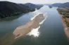 Aerial footage shows just how low Danube levels have dropped in and around Budapest