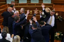 Tojással dobálták meg a koszovói miniszterelnököt a parlamentben