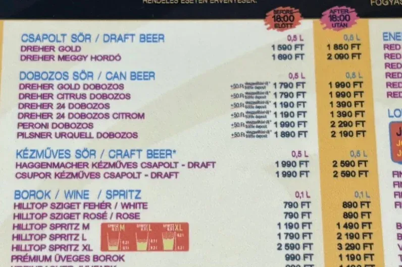 18 óra előtt olcsóbb, 18 óra után drágább lesz inni a Szigeten