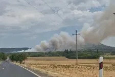 Nagy füsttel égett a növényzet és egy romos épület Tapolcánál