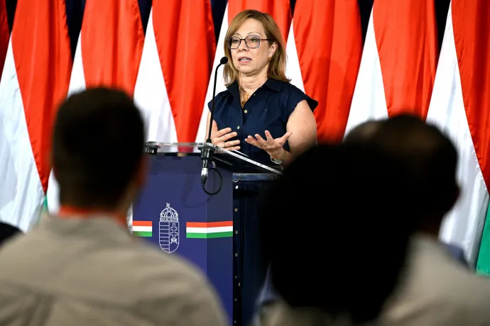 Oroszi Beatrix országos tisztifőorvos a Miniszterelnökségen tartott kormányszóvivői sajtótájékoztatón 2026. június 18-án – Fotó: Hegedüs Róbert / MTI