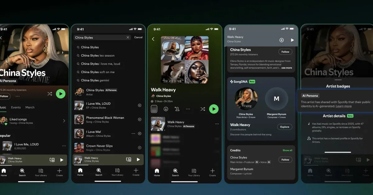 A Spotify szigorúbban ellenőrzi az AI által készített előadói profilokat A Spotify szigorúbban ellenőrzi az AI által készített előadói profilokat