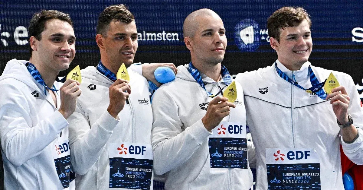 Hungarian men's 4x100 free relay team wins gold at European Aquatics Championship