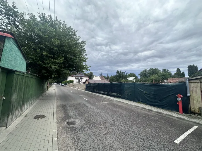 Kézdivásárhely Józsiás parkjánál húzódik a Béke utca, ahol Imbrea Eusebiu megvásárolta az egykori piarista házat és a hozzá tartozó telket. A Fenyves utca elején végig vonuló hatalmas telken épülne meg a tömbház is, ami most részben üresen áll – Fotó: Tőkés Hunor / Transtelex
