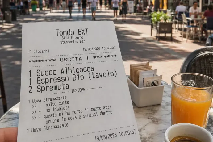 Égesd oda a tojásokat, és köpj bele! – szerepelt a rántotta mellé kihozott számlán a pincér utasítása az olasz étteremben