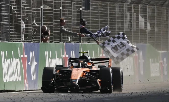 A Holland Nagydíjat megnyerő Lando Norris – Fotó: Benoit Tessier / Reuters
