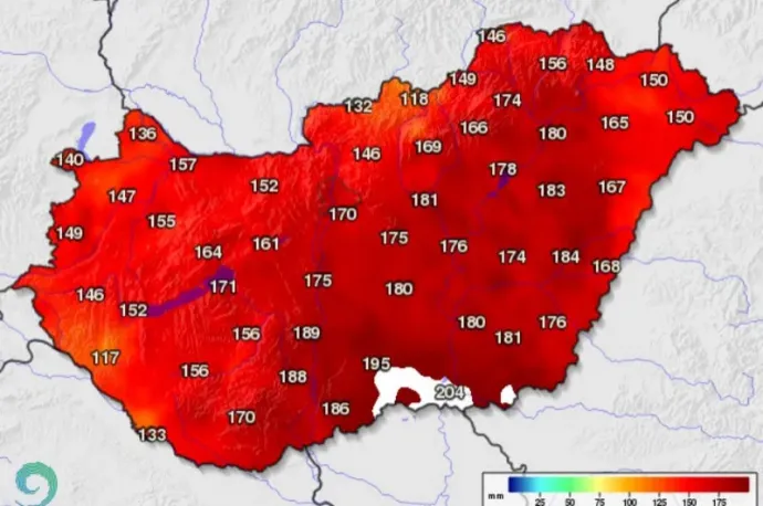 Szeged környékén akkora a szárazság, hogy a HungaroMet térképén elfogyott a szín, amivel ábrázolhatnák