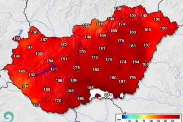 Szeged környékén akkora a szárazság, hogy a HungaroMet térképén elfogyott a szín, amivel ábrázolhatnák