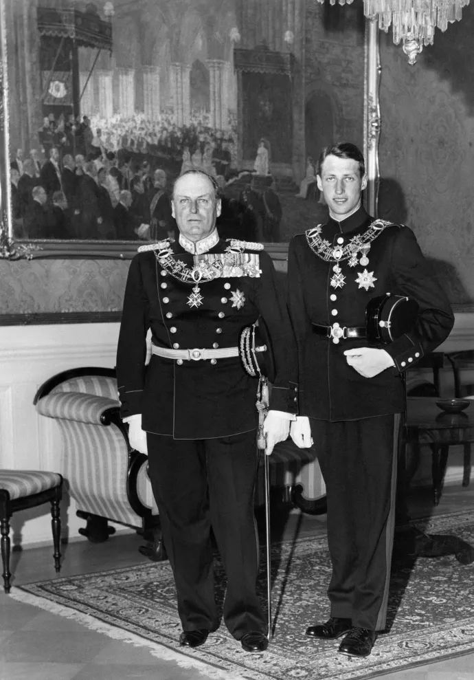 V. Olaf király és Harald herceg 1962-ben – Fotó: NTB / AFP