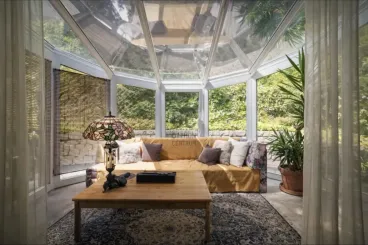 Panoráma köré épült különleges nyolcszögletű villa Szentendrén