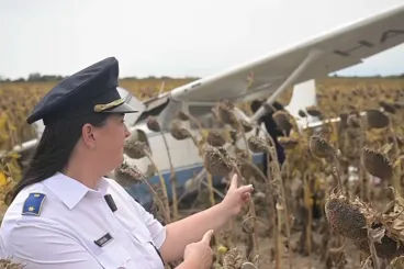 Videón mutatta meg a rendőrség az ellopott kisgépet, ami egy napraforgótáblában landolt