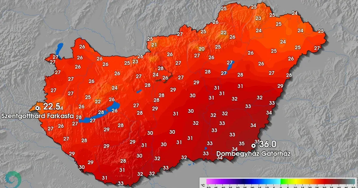 36 fokos hőmérséklet Dombegyházán 36 fokos hőmérséklet Dombegyházán