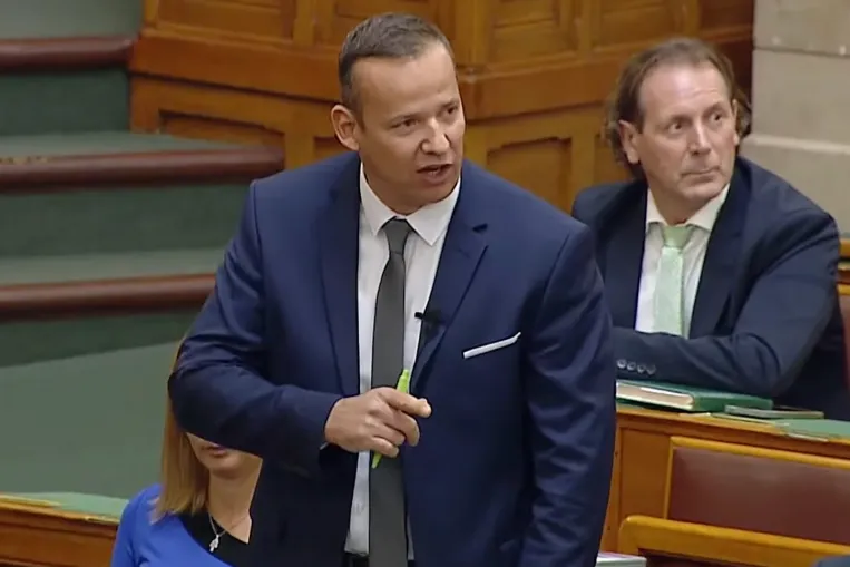 Videón, ahogy Toroczkai László, a Mi Hazánk elnöke gyáva, undorító féregnek nevezi Magyar Pétert