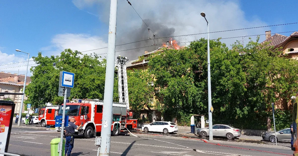 Hatalmas tűzvész a zuglói Stefánia úton – fotók