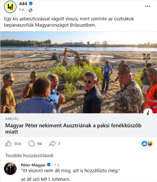 Forrás: 444 Facebook / Képernyőkép