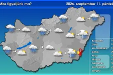 Kiadós esőre számíthatunk pénteken, de keleten süthet a nap