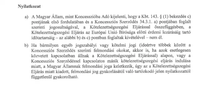 Rogán Antal MKIF-nek tett nyilatkozata – Forrás: Közlekedési és Beruházási Minisztérium