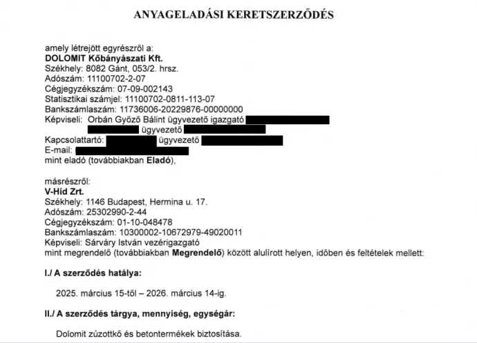 An excerpt from one of the contracts between the two companies
