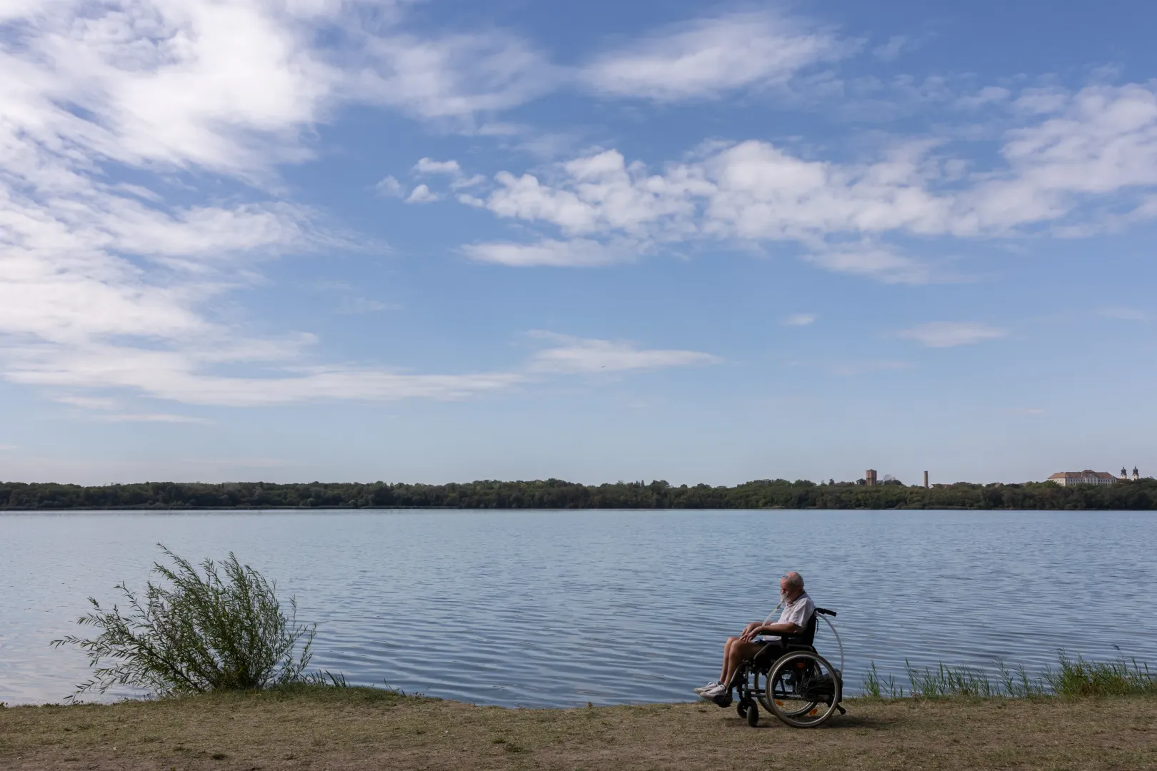 Béla halála előtt néhány nappal a tatai Öreg-tó partján