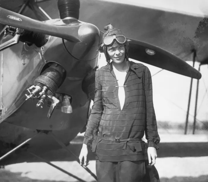 Amelia Earhart és Barátság nevű kétfedelű gépe 1928-ban – Fotó: Bettmann / Getty Images