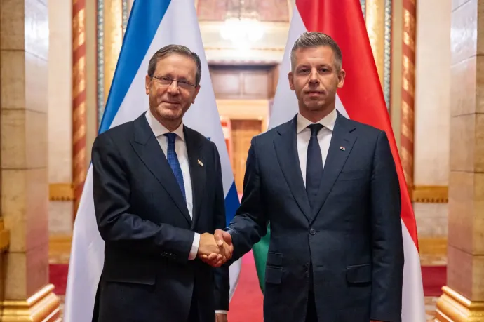 Budapesten fogadta Jichák Hercog izraeli elnököt Magyar Péter