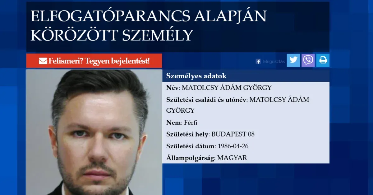 Körözést adtak ki Matolcsy Ádám ellen