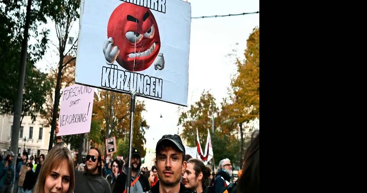 Egyetemi költségvetés elleni tüntetés Bécsben