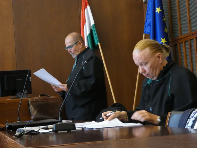 A védő és a sértetti képviselő a per nyilvános ülésén – Laczó Balázs/Telex